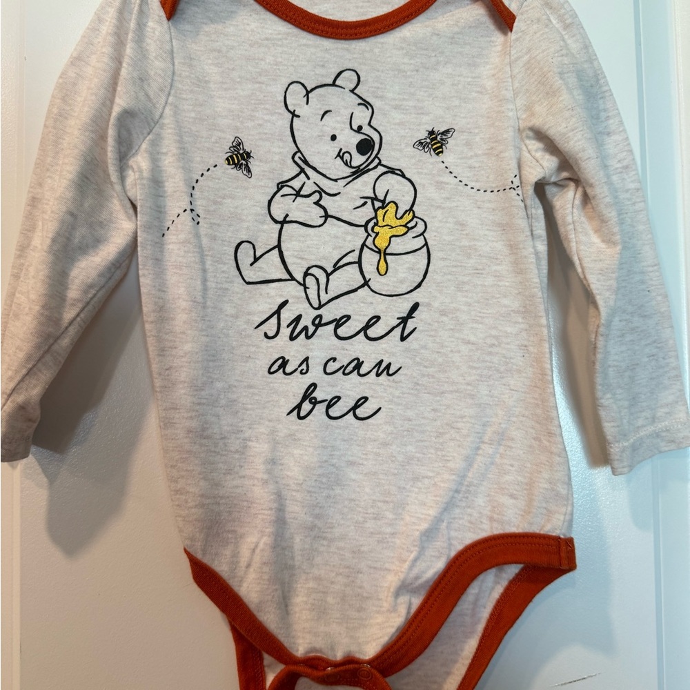 Disney Winnie the Pooh Gray and Orange Bodysuit